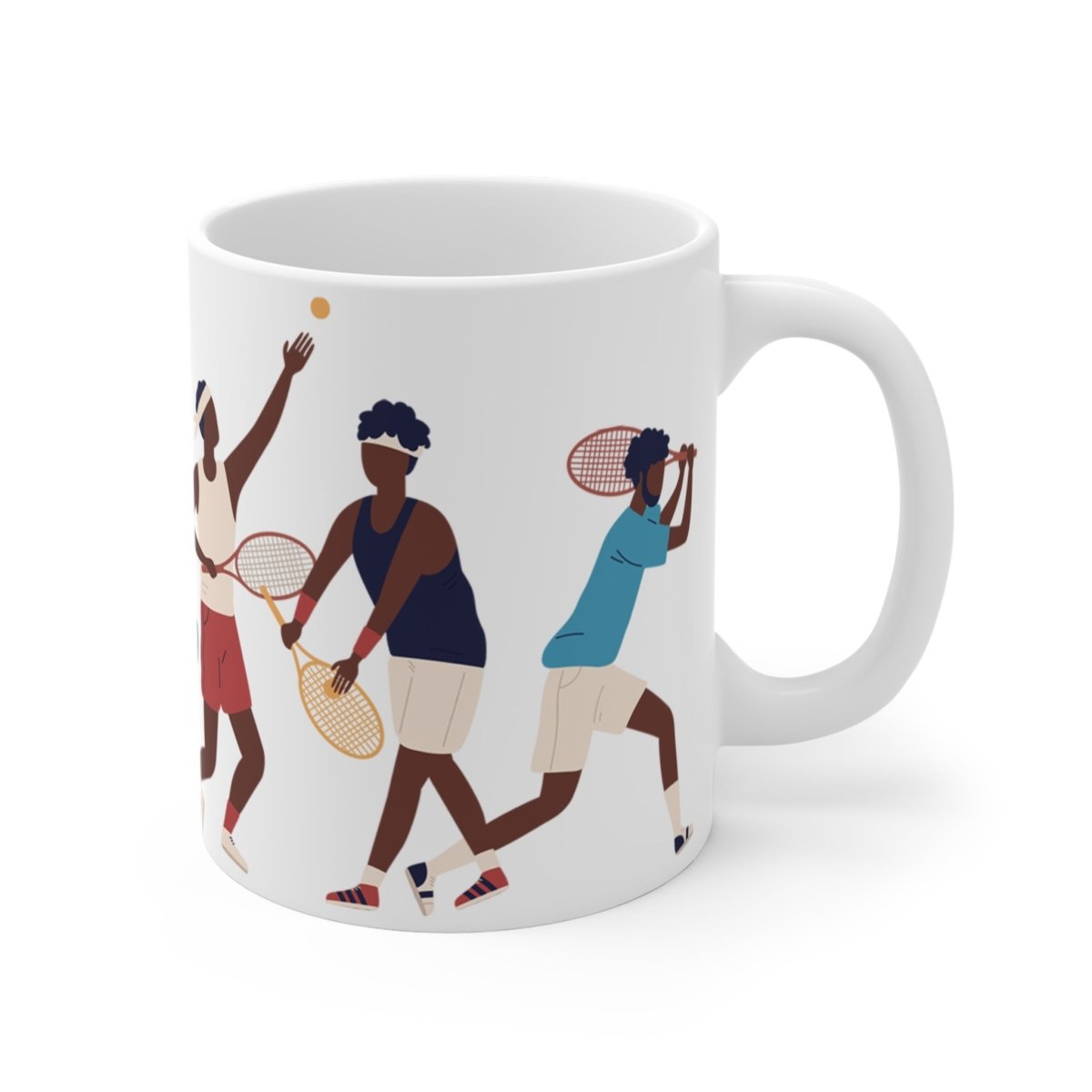 Black People Tennis Mug - Afrocentric Art by The Trini Gee