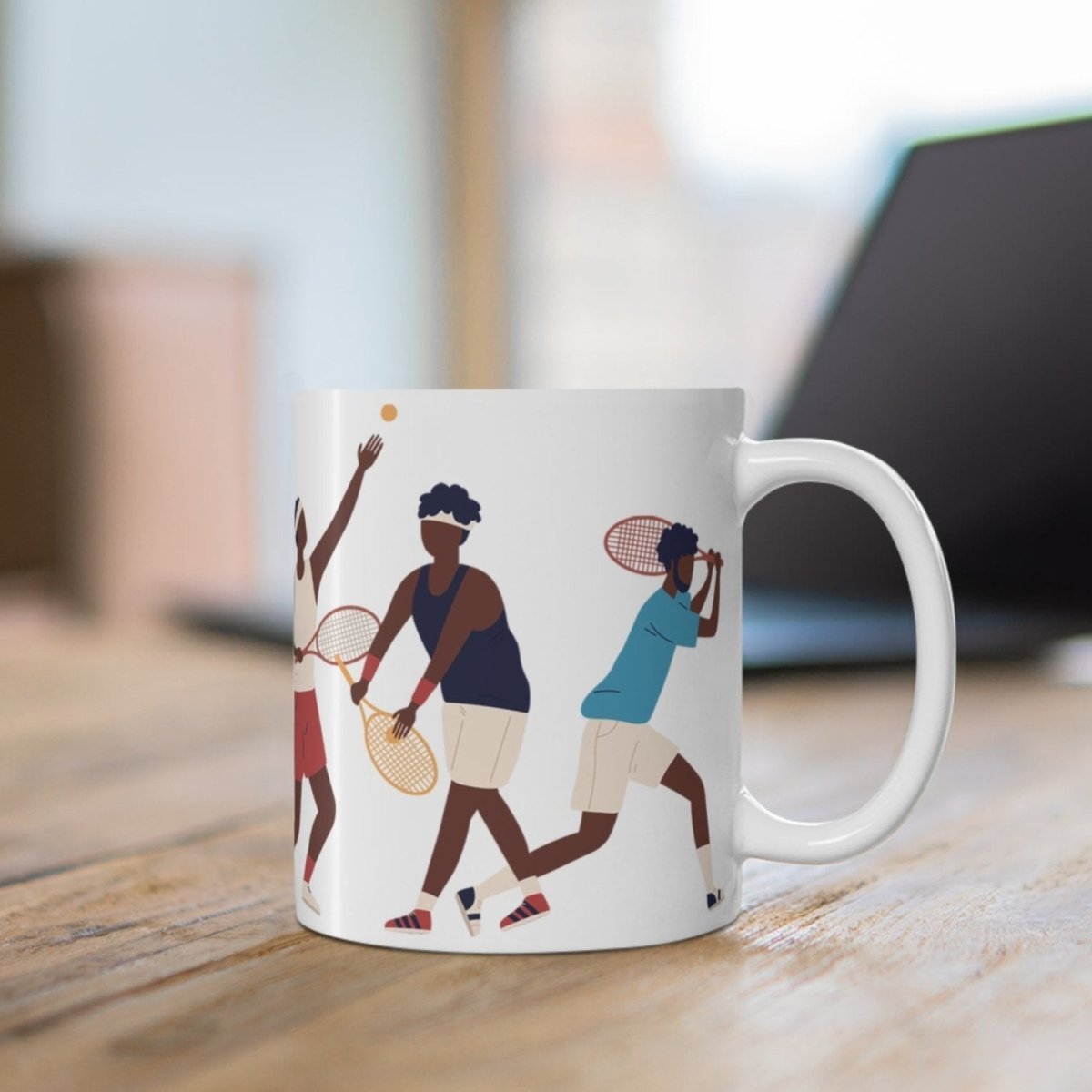 Black People Tennis Mug - Afrocentric Art by The Trini Gee