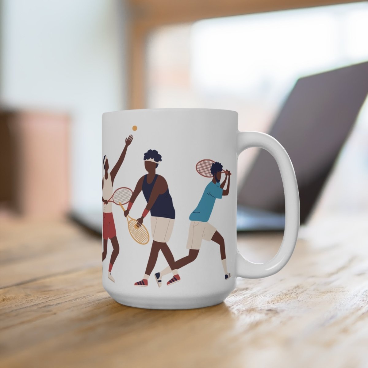 Black People Tennis Mug - Afrocentric Art by The Trini Gee