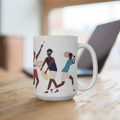 Black People Tennis Mug - Afrocentric Art by The Trini Gee