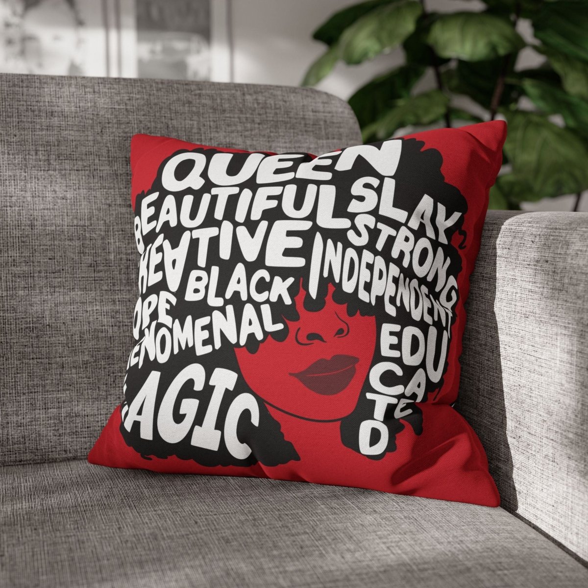 Black Queen Pillow - Afrocentric Art by The Trini Gee