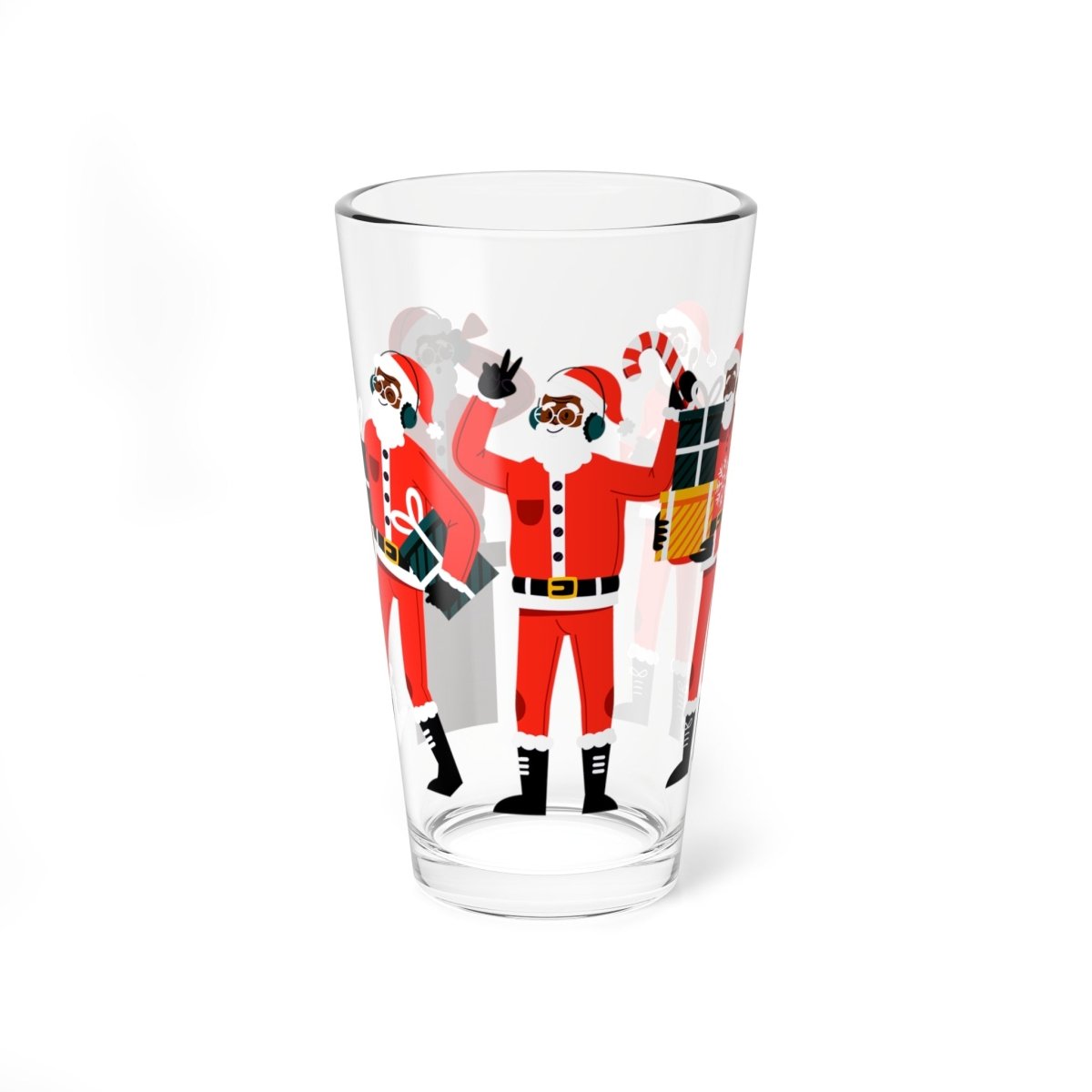 Black Santa 16oz Glass - The Trini Gee