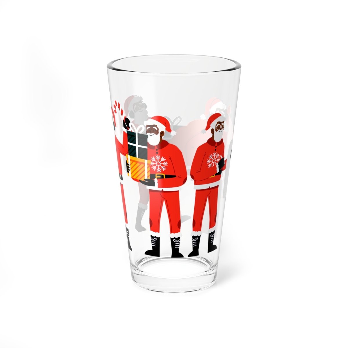 Black Santa 16oz Glass - The Trini Gee