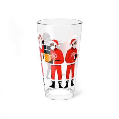 Black Santa 16oz Glass - The Trini Gee