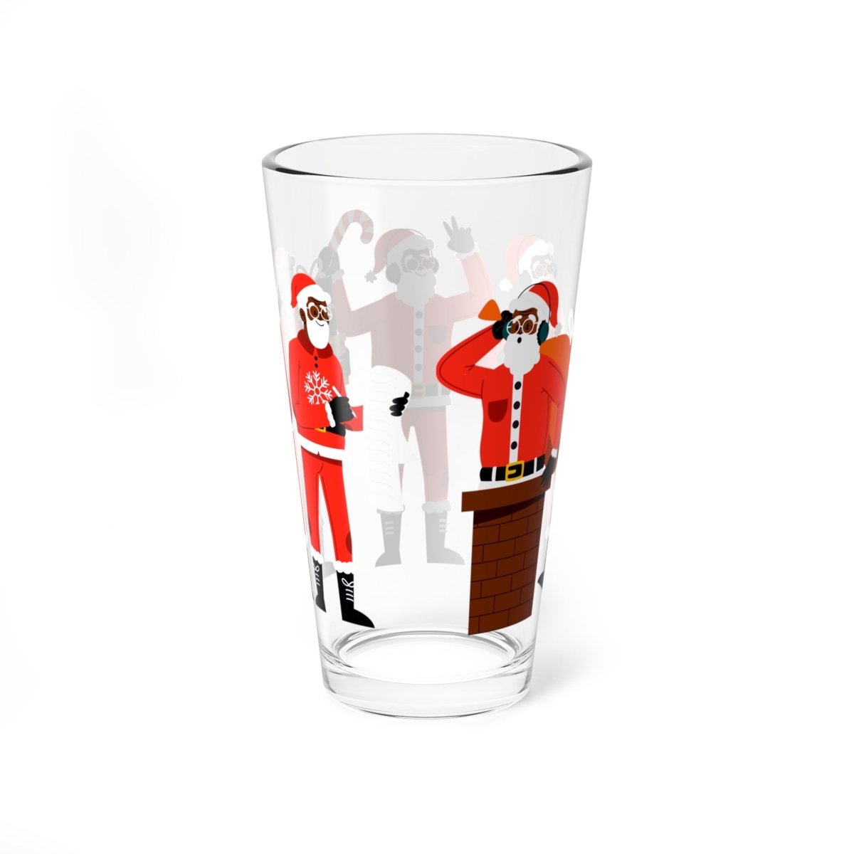 Black Santa 16oz Glass - The Trini Gee