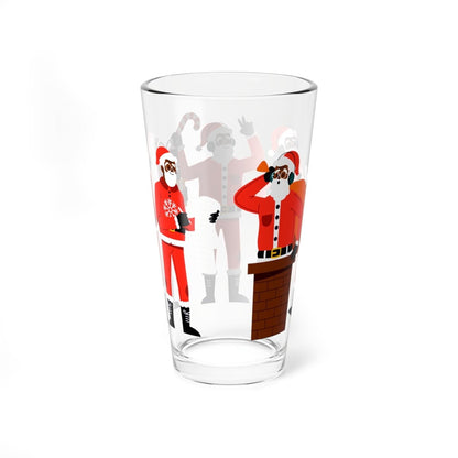 Black Santa 16oz Glass - The Trini Gee