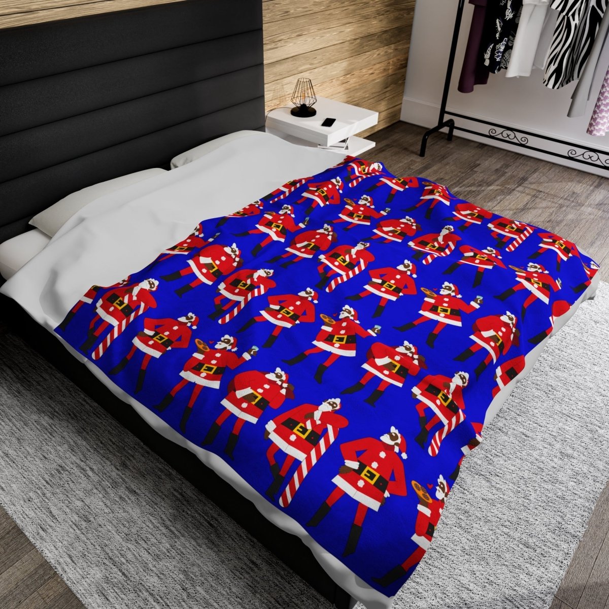 Black Santa Blanket - Afrocentric Art by The Trini Gee