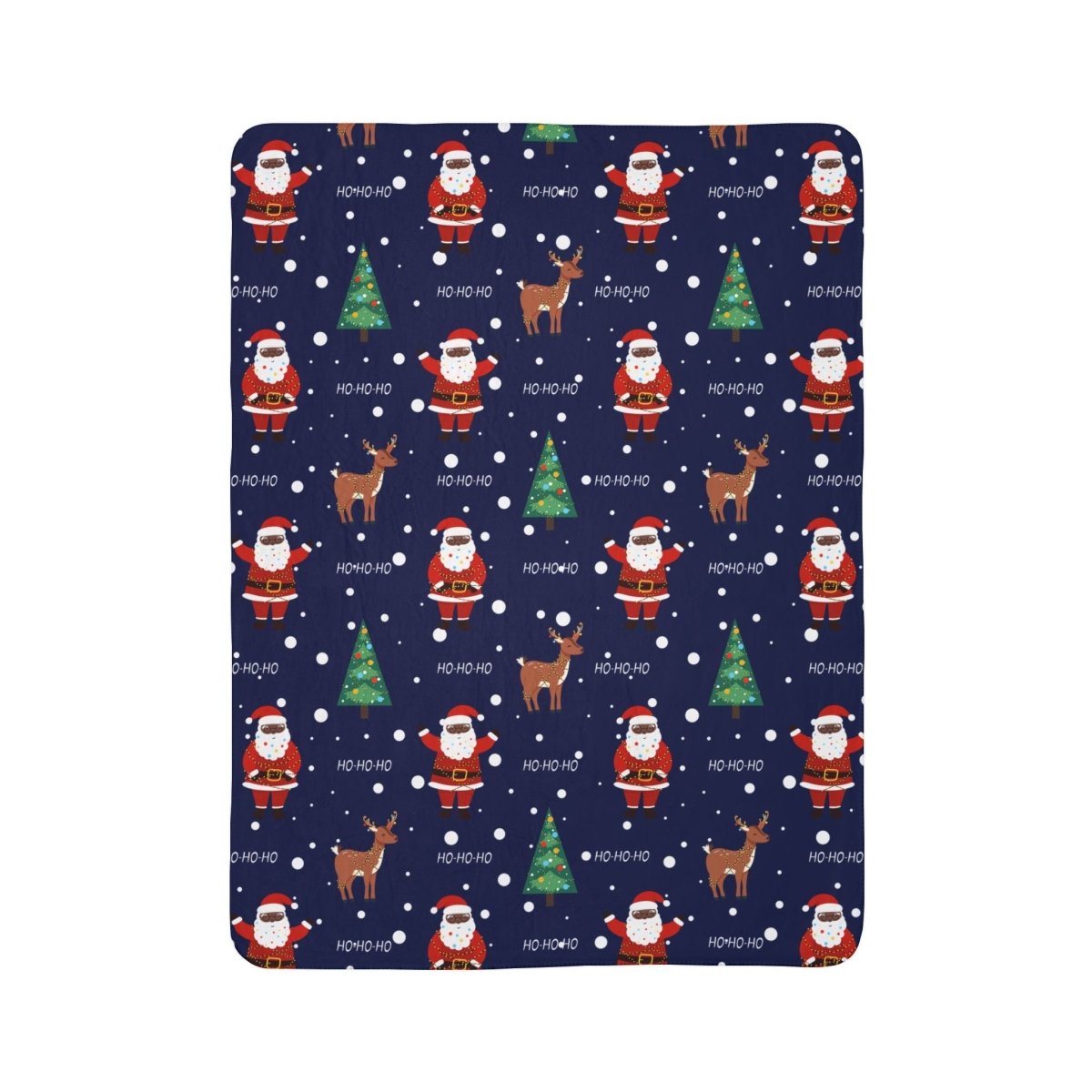 Black Santa Sherpa Fleece Blanket - The Trini Gee
