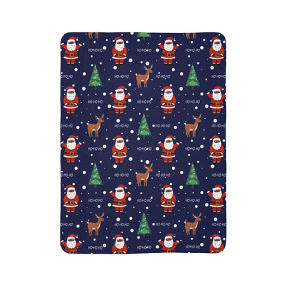 Black Santa Sherpa Fleece Blanket - The Trini Gee