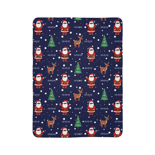 Black Santa Sherpa Fleece Blanket - The Trini Gee
