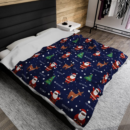 Black Santa Throw Blanket - The Trini Gee