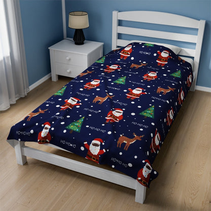 Black Santa Throw Blanket - The Trini Gee