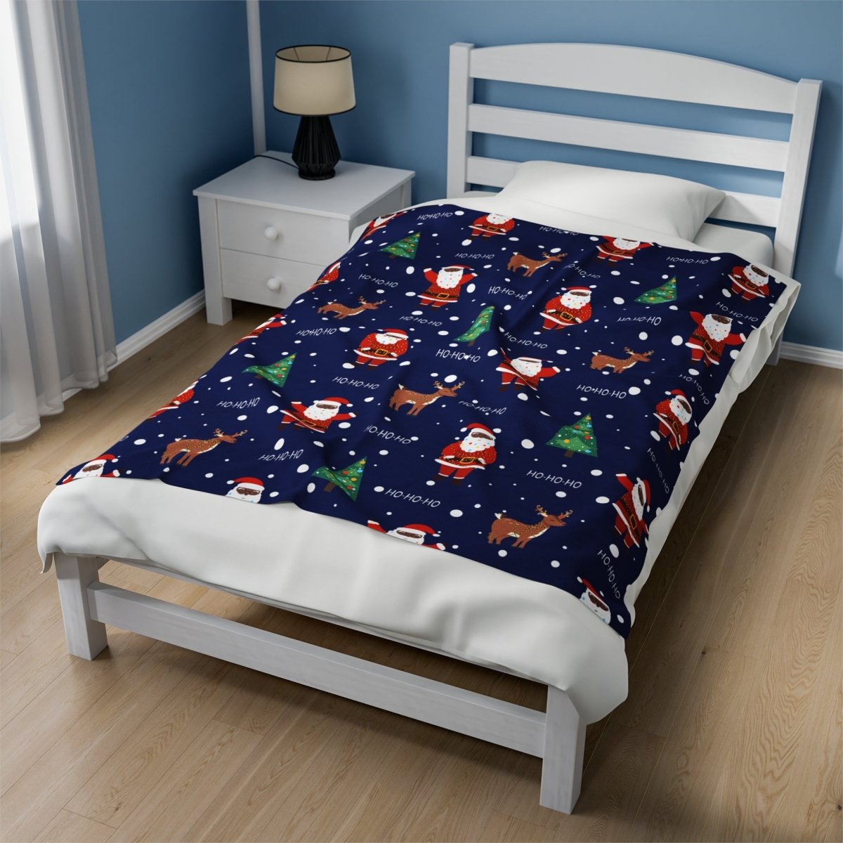 Black Santa Throw Blanket - The Trini Gee