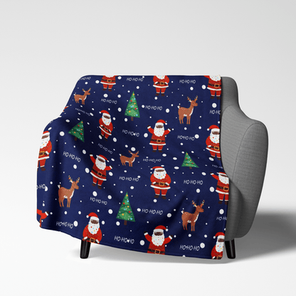 Black Santa Throw Blanket - The Trini Gee