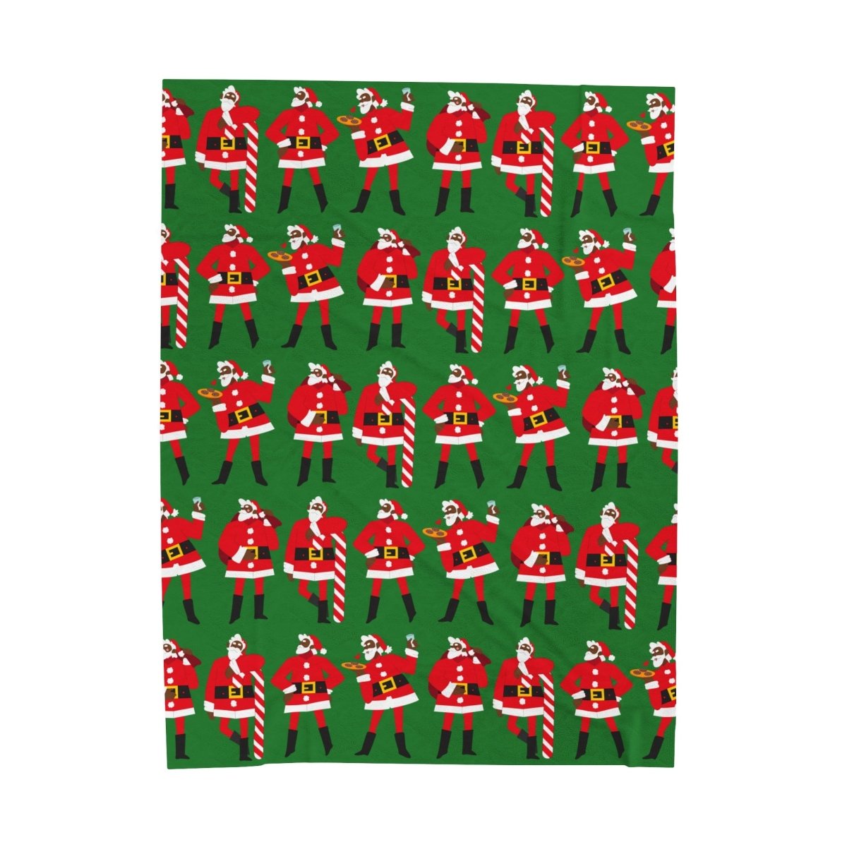 Black Santa Throw Blanket - Afrocentric Art by The Trini Gee