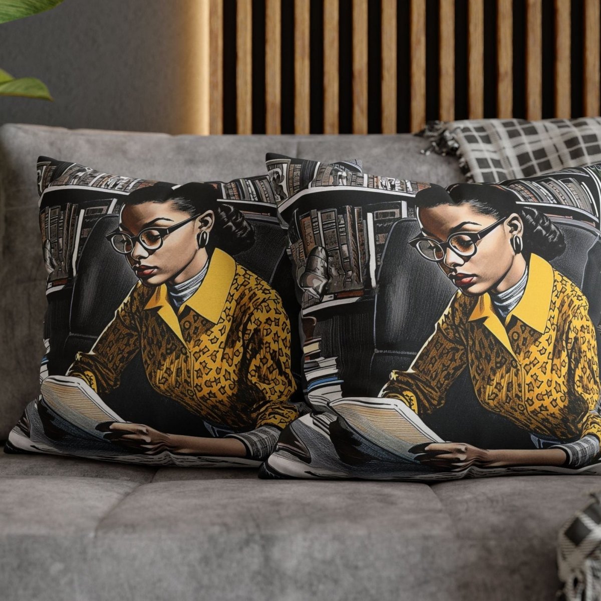 Black Scholar Pillow - Afrocentric Art by The Trini Gee