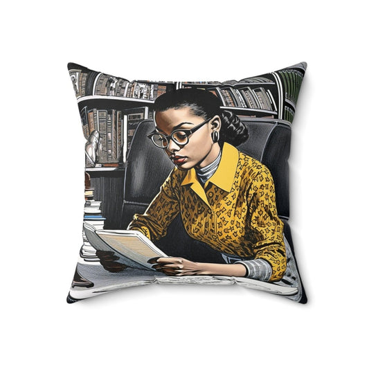 Black Scholar Pillow - Afrocentric Art by The Trini Gee