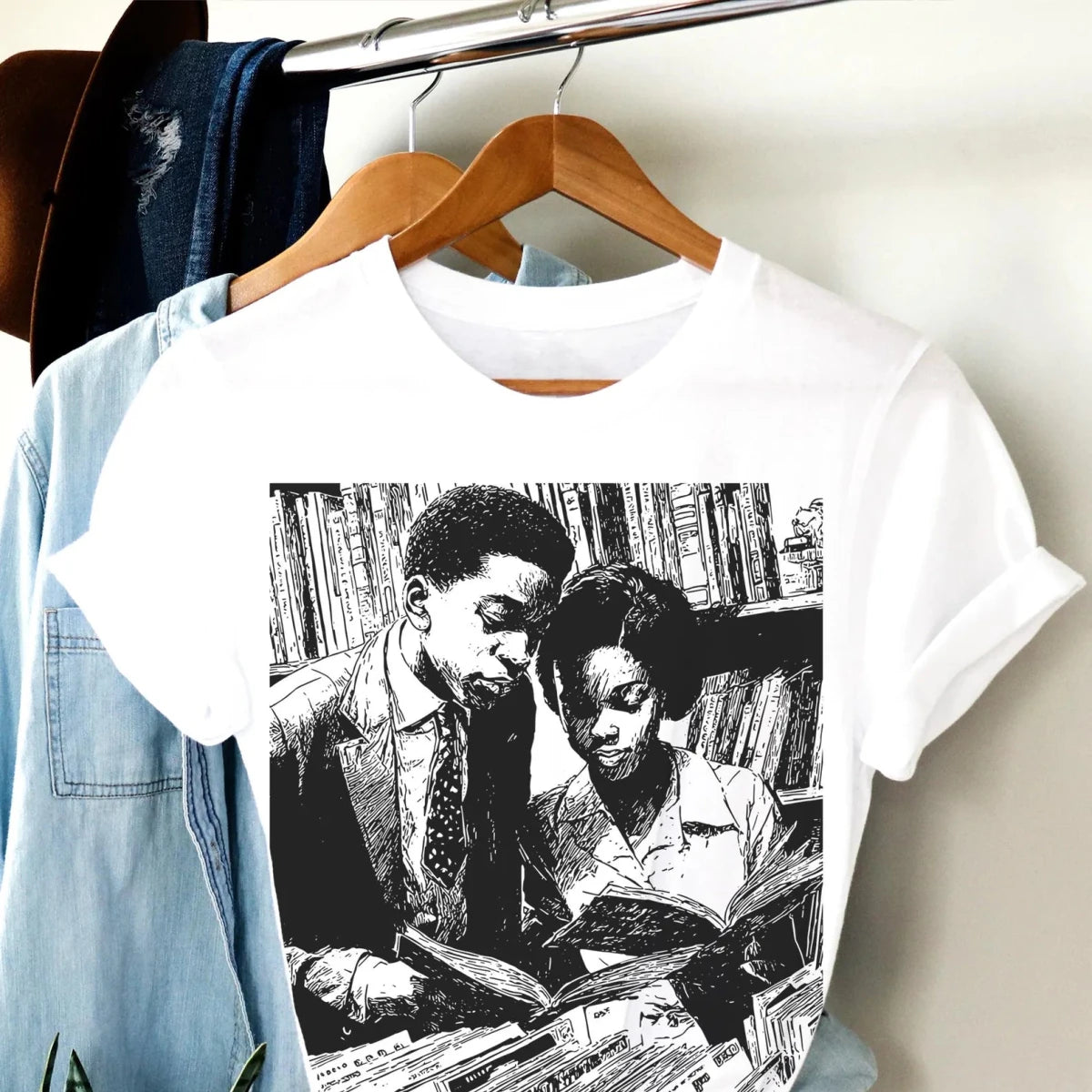 Black Scholars Reading Shirt - Afrocentric Art by The Trini Gee
