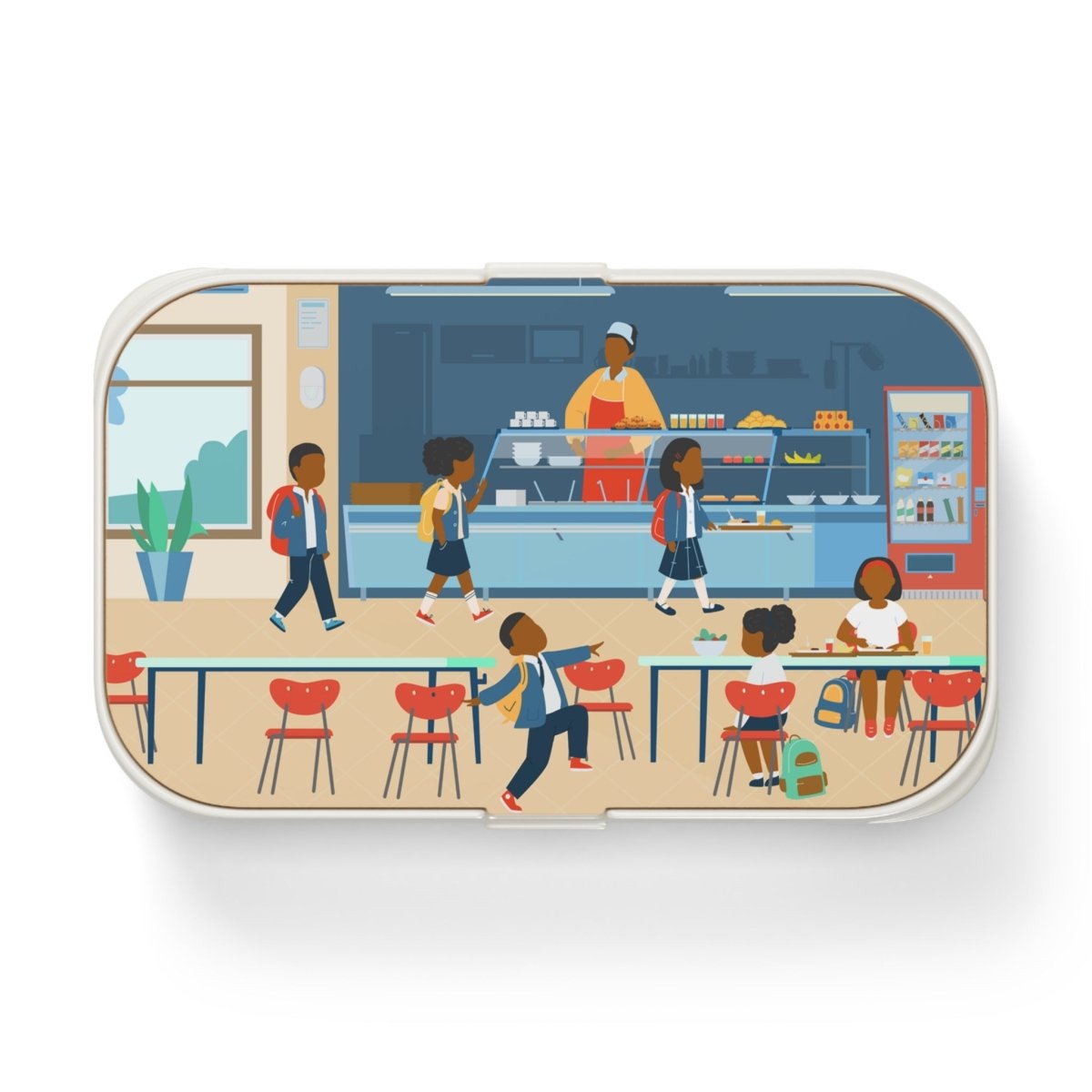 Black School Lunch Bento Box - Afrocentric Art by The Trini Gee