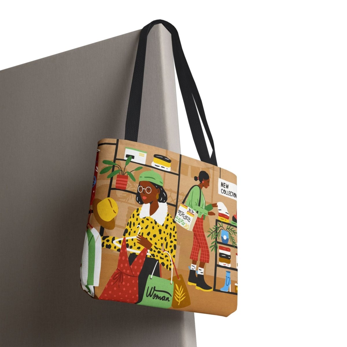 Black Shoppers Tote Bag - Afrocentric Art by The Trini Gee