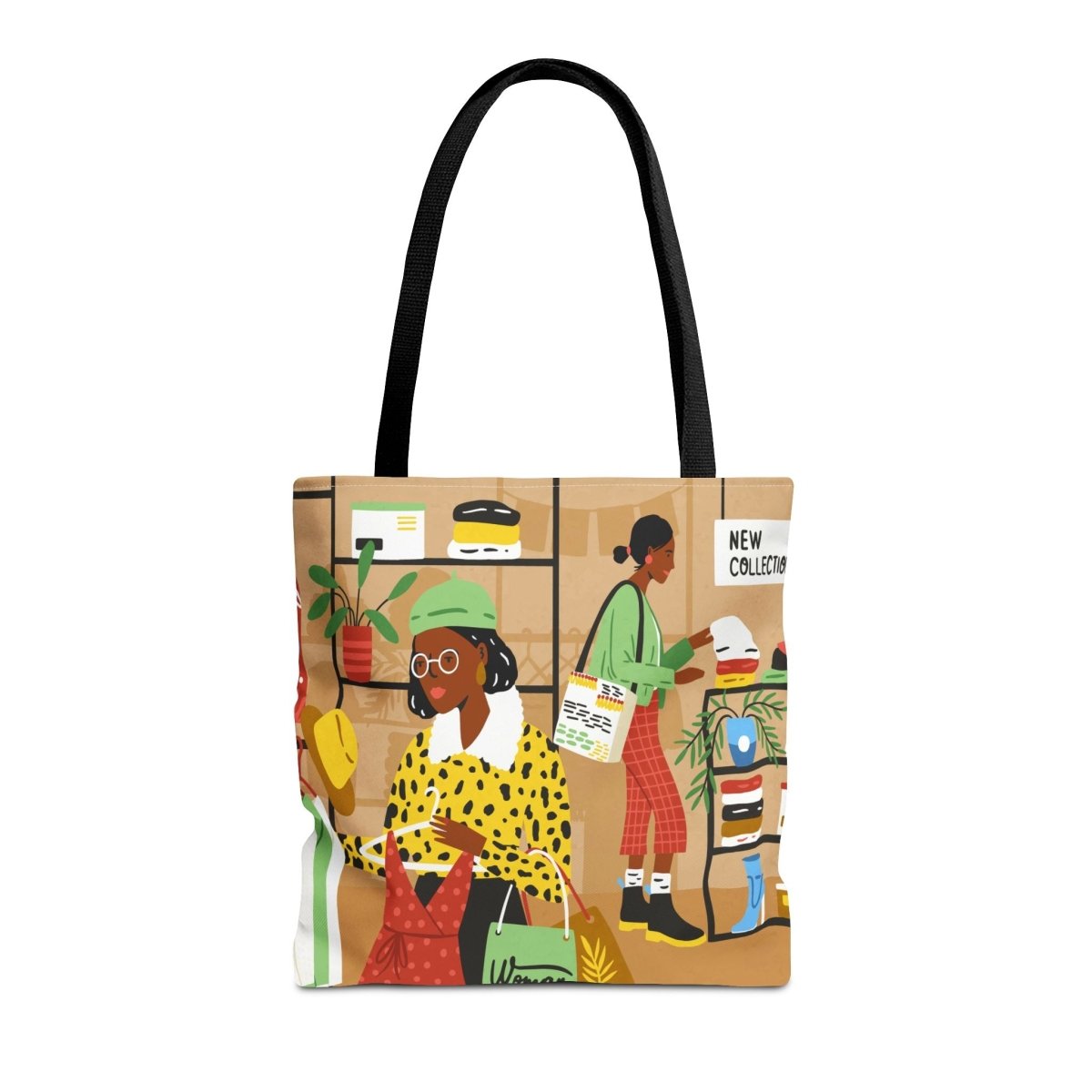 Black Shoppers Tote Bag - Afrocentric Art by The Trini Gee