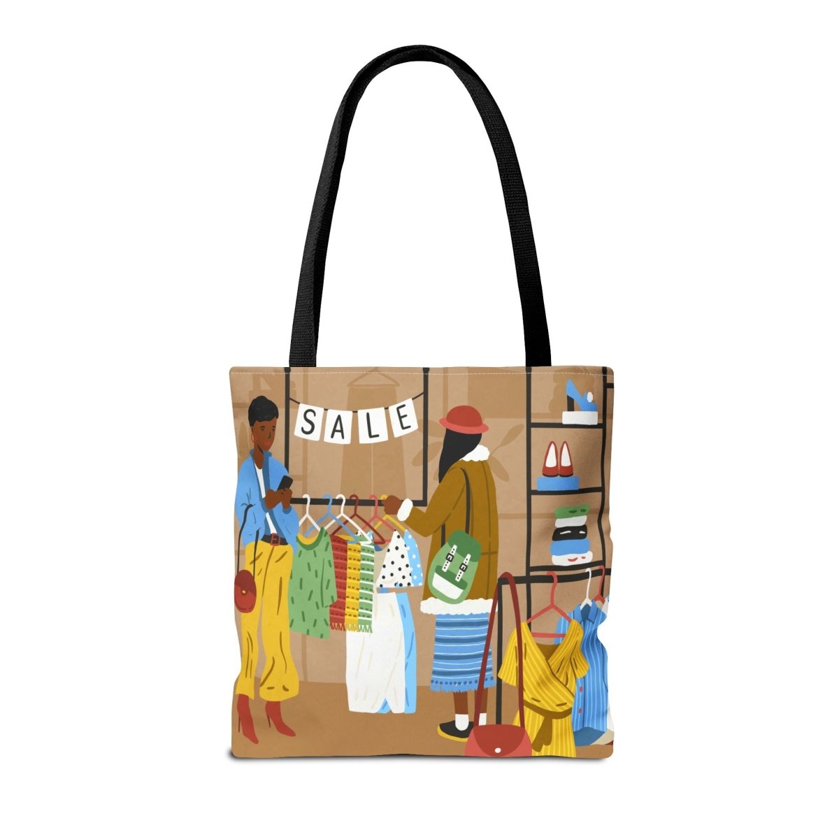 Black Shoppers Tote Bag - Afrocentric Art by The Trini Gee