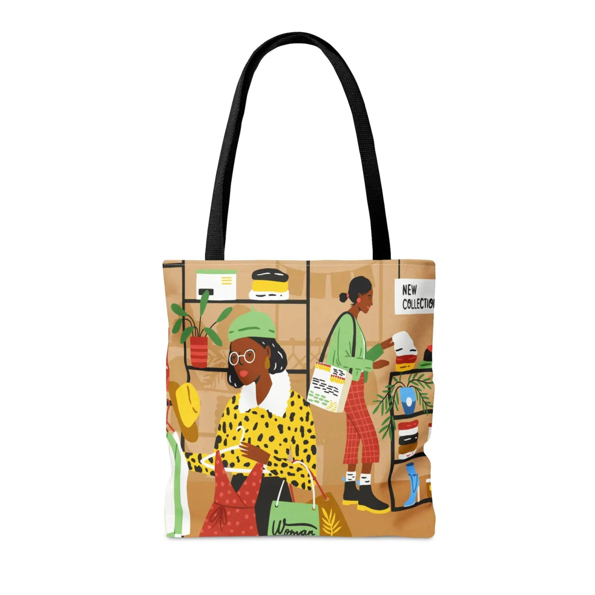 Black Shoppers Tote Bag - Afrocentric Art by The Trini Gee