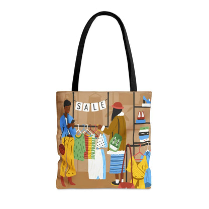 Black Shoppers Tote Bag - Afrocentric Art by The Trini Gee