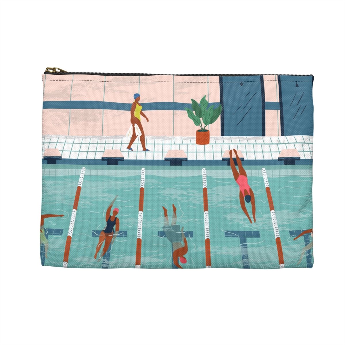 Black Swimmers Accessory Pouch - Afrocentric Art by The Trini Gee