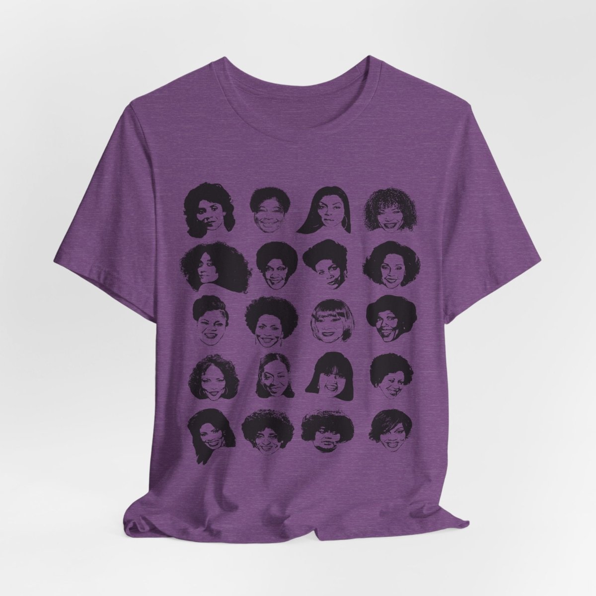 Adult unisex shirt featuring Black actresses who played TV moms, shown in a clean grid of iconic faces.