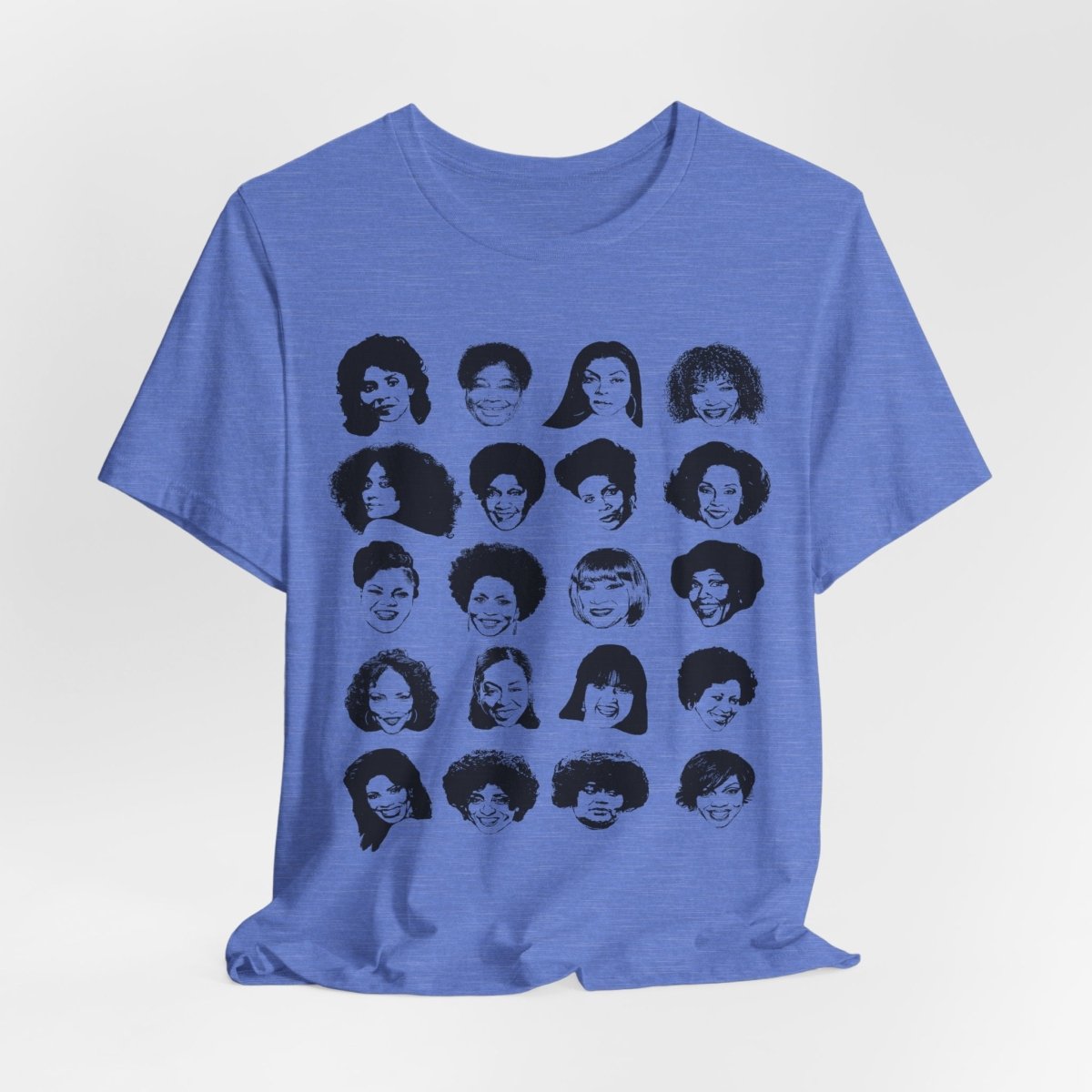 Adult unisex shirt featuring Black actresses who played TV moms, shown in a clean grid of iconic faces.