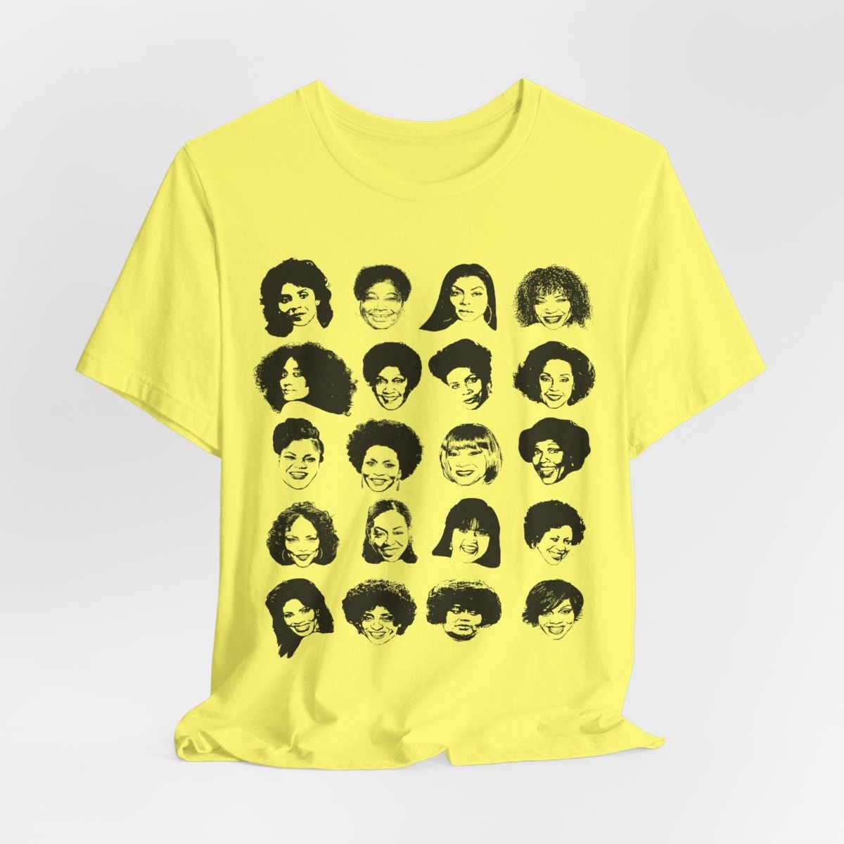 Adult unisex shirt featuring Black actresses who played TV moms, shown in a clean grid of iconic faces.