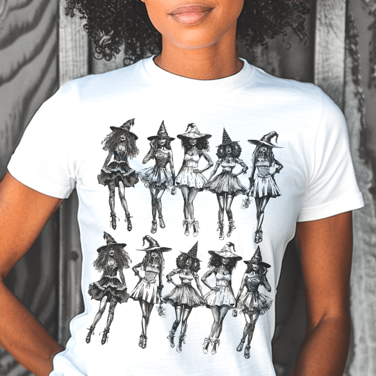 Black Witches Sketch Shirt - The Trini Gee