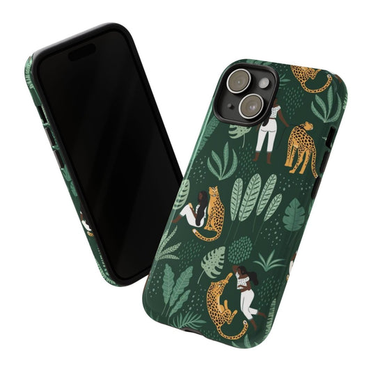 Black Woman Cheetah Phone Case - Afrocentric Art by The Trini Gee