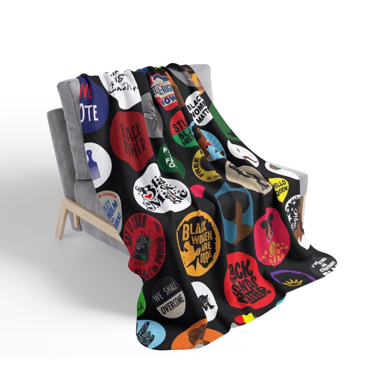 Black Woman Empowerment Sherpa Blanket - The Trini Gee