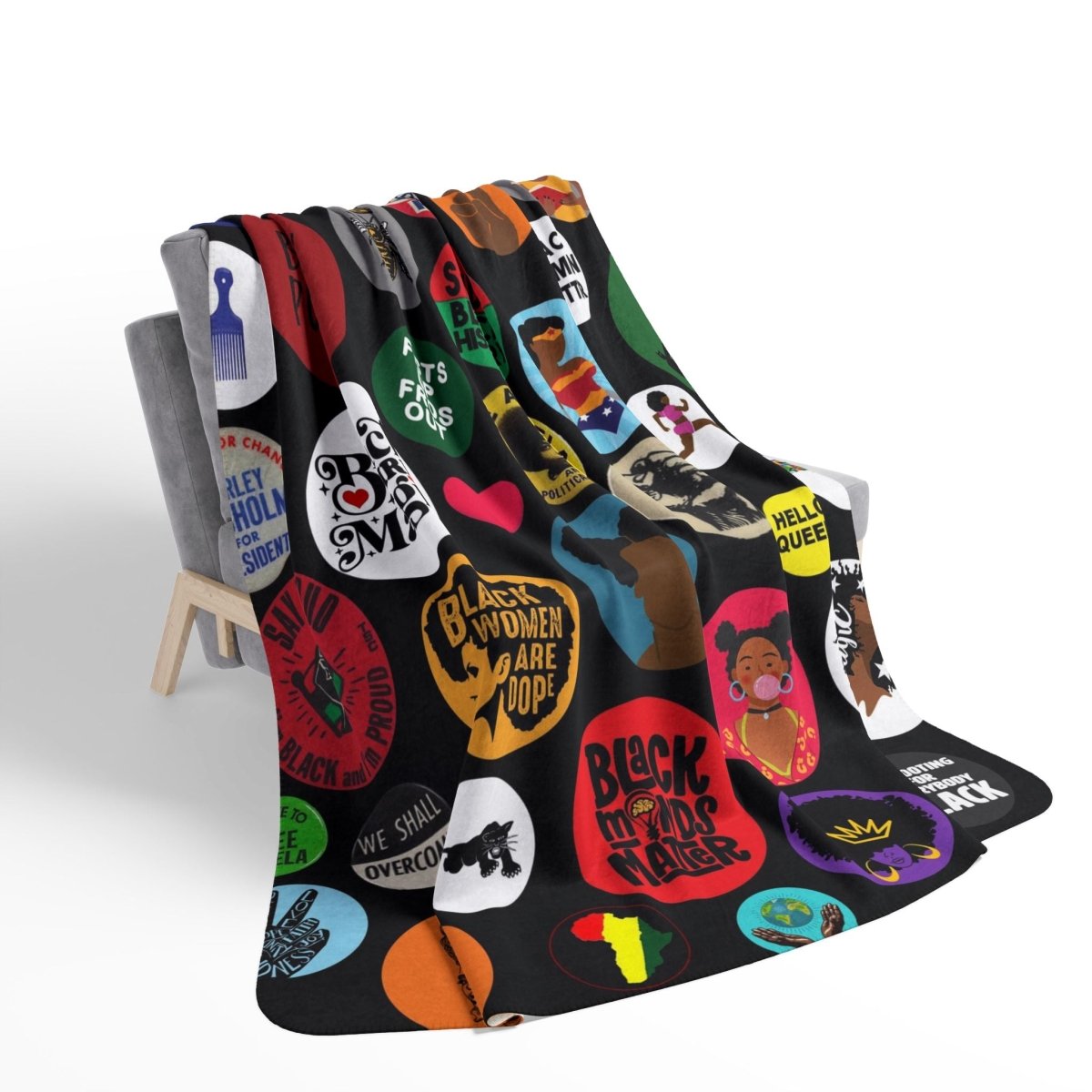 Black Woman Empowerment Sherpa Blanket - The Trini Gee