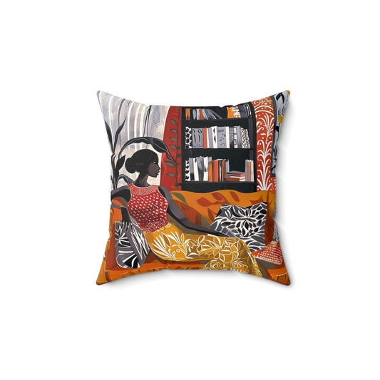 Black Woman Lounging Pillow - Afrocentric Art by The Trini Gee