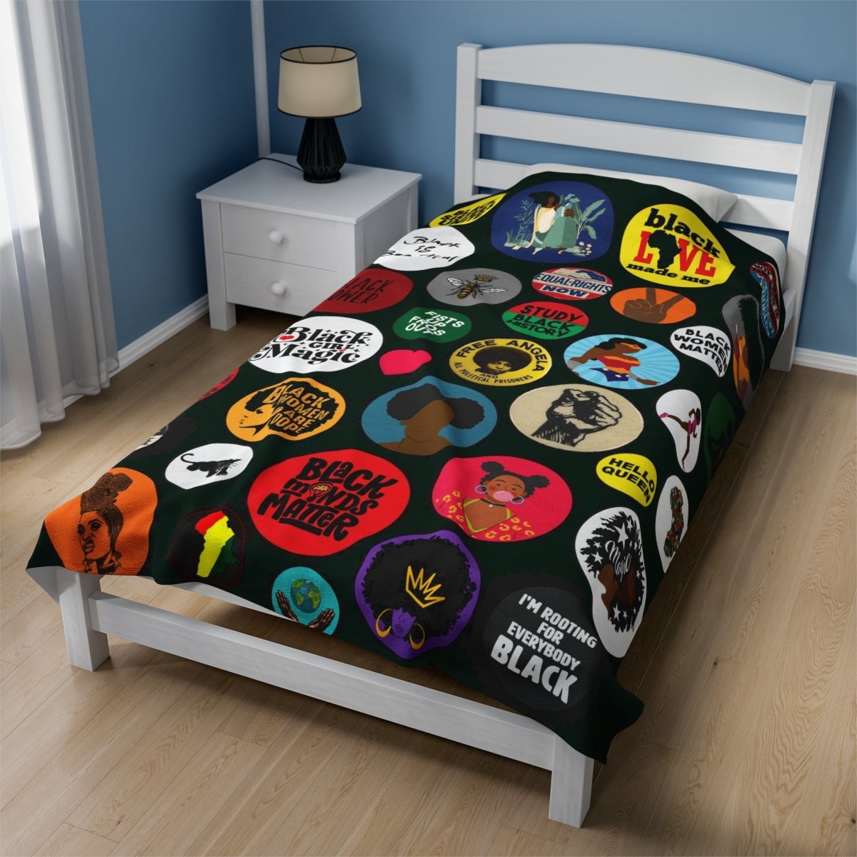 Black Woman Magic Blanket - Afrocentric Art by The Trini Gee