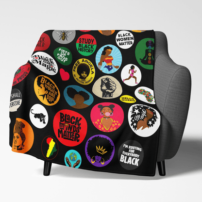 Black Woman Magic Blanket - Afrocentric Art by The Trini Gee