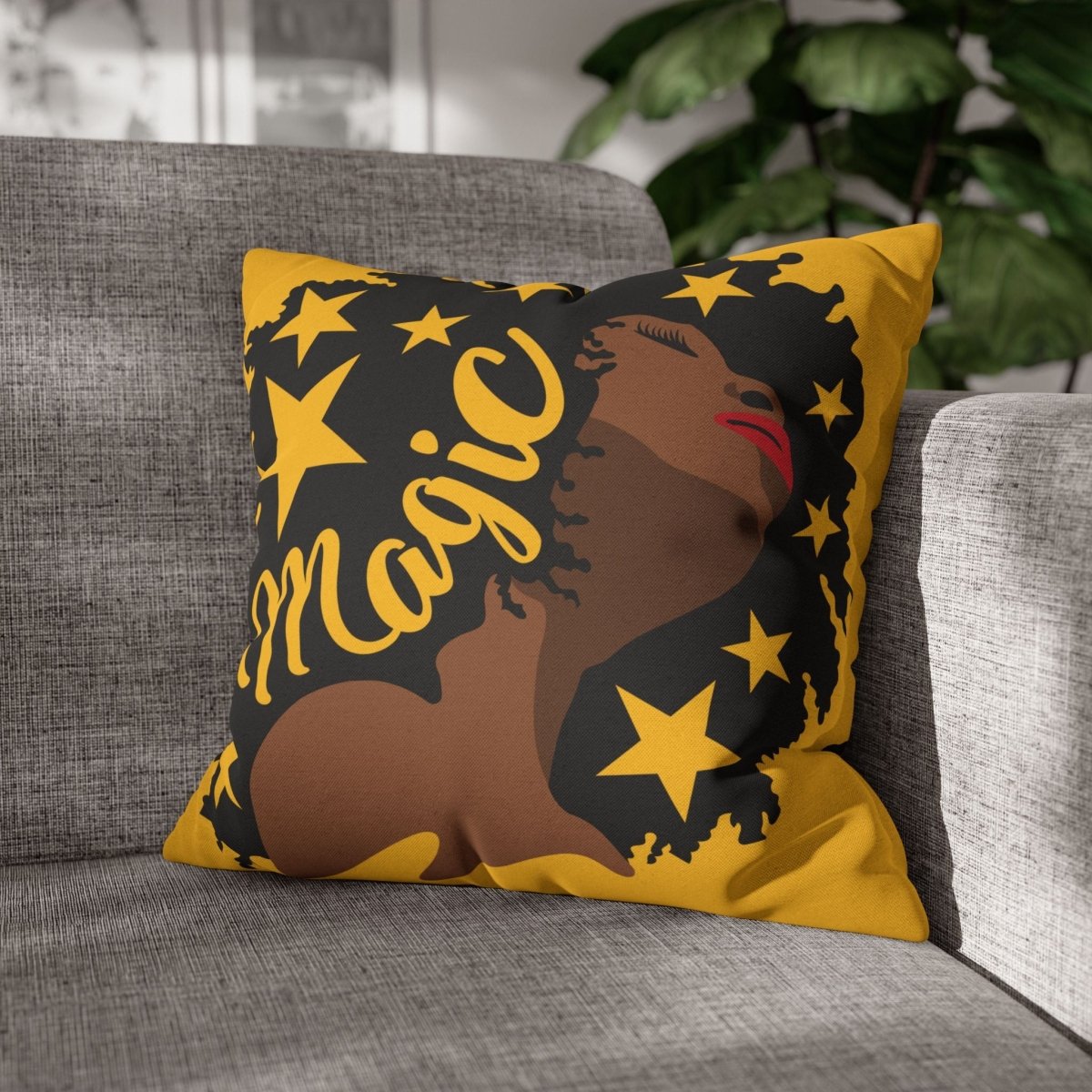 Black Woman Magic Pillow - Afrocentric Art by The Trini Gee