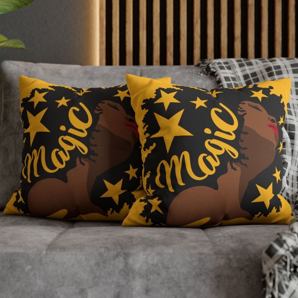 Black Woman Magic Pillow - Afrocentric Art by The Trini Gee
