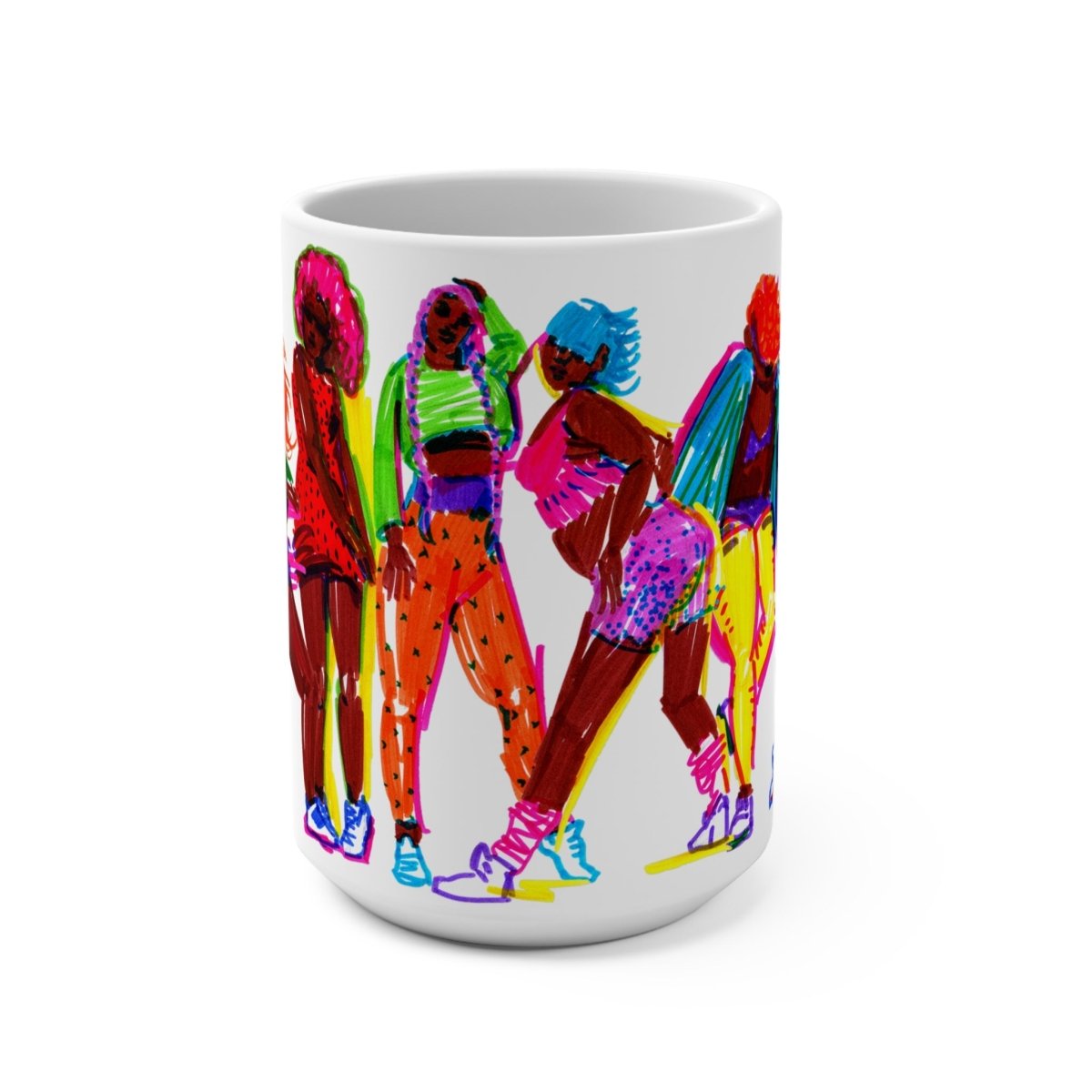 Black Women Dancing Mug - Afrocentric Art by The Trini Gee