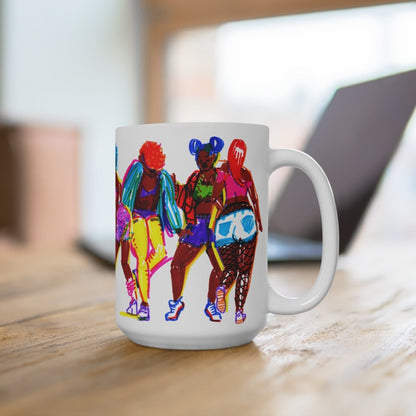 Black Women Dancing Mug - Afrocentric Art by The Trini Gee