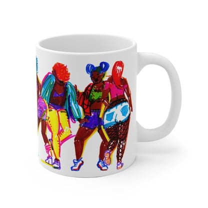 Black Women Dancing Mug - Afrocentric Art by The Trini Gee