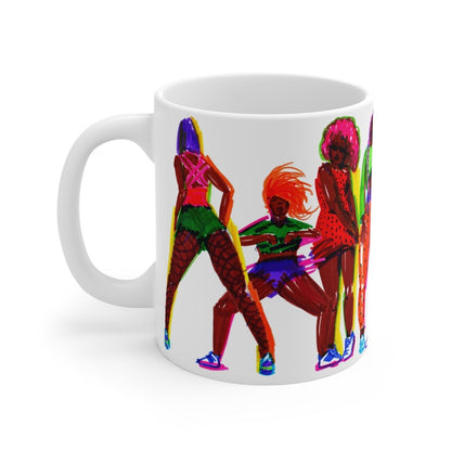 Black Women Dancing Mug - Afrocentric Art by The Trini Gee
