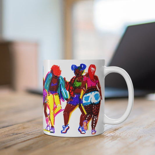 Black Women Dancing Mug - Afrocentric Art by The Trini Gee