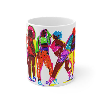 Black Women Dancing Mug - Afrocentric Art by The Trini Gee