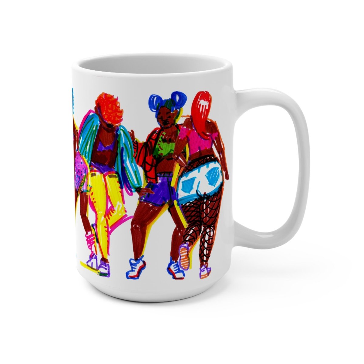 Black Women Dancing Mug - Afrocentric Art by The Trini Gee