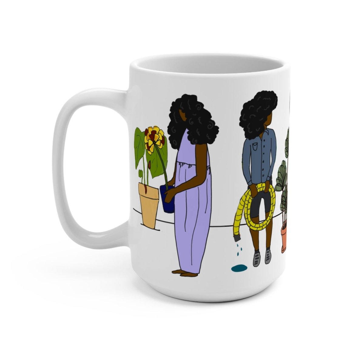 Black Women Garden Mug - Afrocentric Art by The Trini Gee
