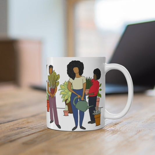 Black Women Garden Mug - Afrocentric Art by The Trini Gee